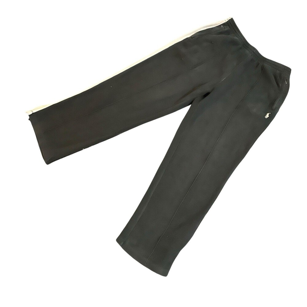 Vintage Polo Ralph Lauren Black White Knit Track Pants Men’s Size XL